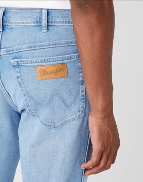 WRANGLER Texas męskie jasne spodnie jeans Niebieski W34 L32