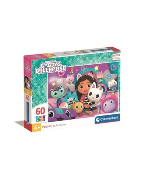 PUZZLE 60 ELEMENTÓW KOCI DOMEK GABBY