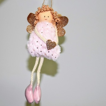 OZDOBA CHOINKOWA ANIOŁEK RÓŻOWY 9X10X3CM