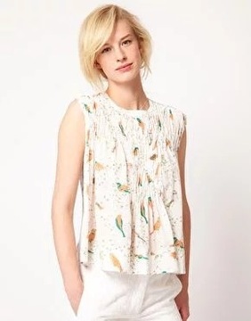 Okazja See by Chloé Bird-print silk top