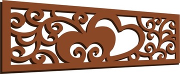 AŻUROWY OBRAZ PANEL ŚCIENNY 150CM SERCE DUŻY GRUBY