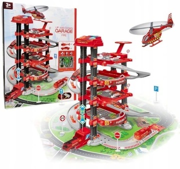 GARAŻ PIĘTROWY PARKING HELIKOPTER WINDA STRAŻ ZABAWKA PREZENT