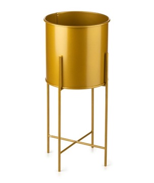 ZŁOTY KWIETNIK METALOWY Z DONICZKĄ OSŁONKĄ 55 cm