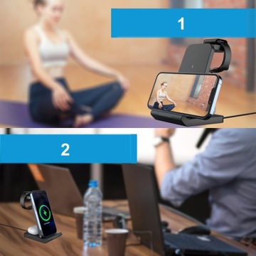 Беспроводное зарядное устройство 3in1 Charging Station для iPhone Apple Watch Airpods