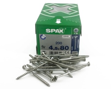 Wkręty Spax 4,5x80 200szt WIROX 4CUT TXTG 3/4 T20