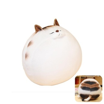 MASKOTKA PLUSZAK PODUSZKA KOT OKRĄGŁY BIAŁY 30 cm