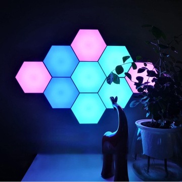 Шестигранные светодиодные настенные светильники с шестиугольными сотами RGB Tuya Wi-Fi 10 шт.