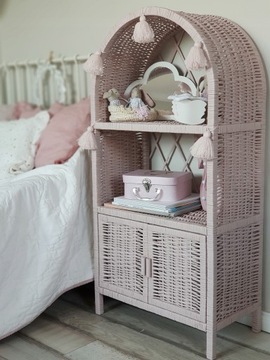 ПЛЕТЕНЫЙ ГАРДЕРОБНЫЙ ШКАФ-КНИГА, ГРЯЗНО-РОЗОВЫЙ