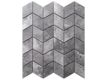 MOZAIKA GRESOWA CHEVRON ROMB CIEMNA SZARA LAPPATO