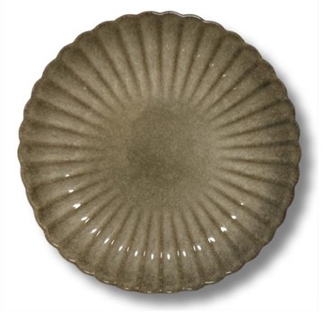 TALERZ OBIADOWY CERAMICZNY 25,5 BRĄZOWY SERIA RADOŚĆ