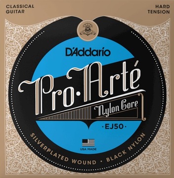EJ50 Struny do Gitary Klasycznej Czarny Nylon PRO-ARTE D'Addario