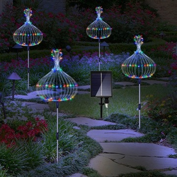 4x САДОВАЯ СОЛНЕЧНАЯ ЛАМПА С ПУЛЬТОМ 480LED, фейерверк в виде дерева-одуванчика