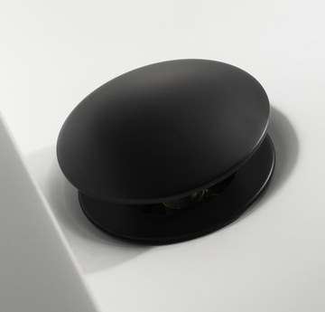 Сифон, черный, латунная пробка клик-клак для умывальника