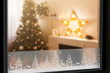 Статическое украшение из фольги для окон, рождественский узор, рождественские елки с оленями, сделай сам