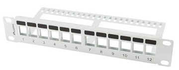 PATCH PANEL 12x 10'' 1U PUSTY Z ORGANIZEREM szary