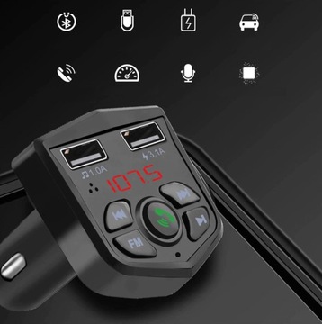 Bluetooth FM-передатчик USB-зарядное устройство Вольтметр