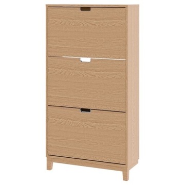 IKEA STALL Szafka na buty 3 przegrody okl. dąb