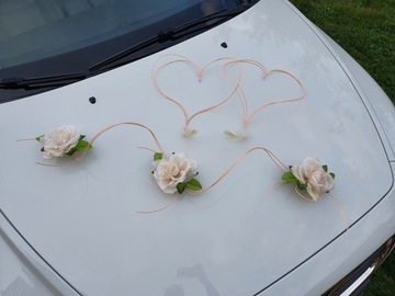 Dekoracja samochodu DUŻE SERCA ozdoba na auto ślub