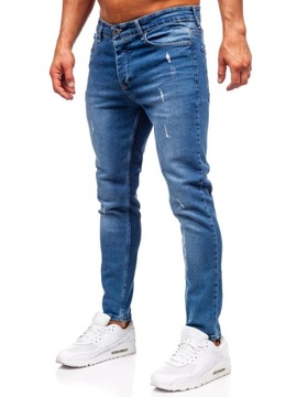 SPODNIE JEANSOWE MĘSKIE SLIM FIT GRANATOWE 6469 DENLEY_38/2XL