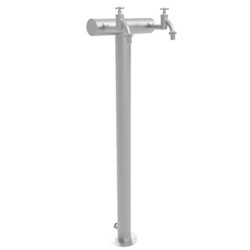 Kran Ogrodowy podwójny hydrant kranik słupek 95 cm INOX na słupku