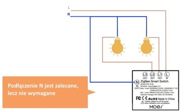 Выключатель света 1 цепь Зигби Туя Сонофф без Н Моэса