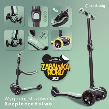 LED СКУТЕР Беговел, скейтборд Flash 3in1 со светодиодными колесами