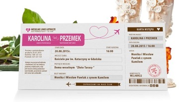 ПРИГЛАШЕНИЯ НА СВАДЕБНЫЕ ПРИГЛАШЕНИЯ - СВАДЕБНЫЕ БИЛЕТЫ 10 шт.