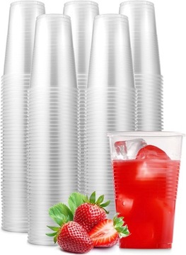Kubki plastikowe jednorazowe 200ml Bezbarwne kubeczki na napoje zimne wodę
