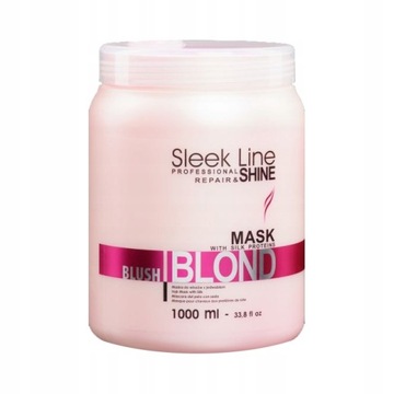 STAPIZ SLEEK LINE BLUSH MASKA DO WŁOSÓW BLOND RÓŻOWA Z JEDWABIEM 1000ML