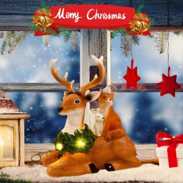 Весенняя красивая садовая статуэтка, украшение сада Олень и друзья