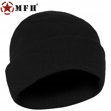 Czapka zimowa męska dokerka oddychająca MFH Watch Hat wełniana czarna