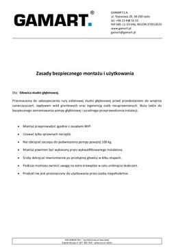 GŁOWICA zamknięcie studni głębinowej 160x40 GAMART