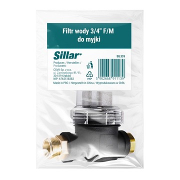 Filtr do wody 3/4 do myjki Kranzle Karcher HD HDS K2-K7 z metalowym sitkiem