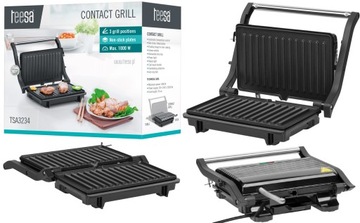 GRILL ELEKTRYCZNY PANINI ROZKŁADANY DO KANAPEK SANDWITCH 1000W TEESA