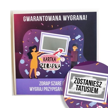 Ciąża LOTERIA - KARTKA ZDRAPKA Zostaniesz Tatusiem