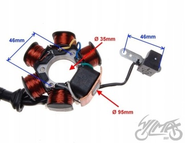 СТАТОРНАЯ КАТУШКА 6 КАТУШЕК ДЛЯ PIAGGIO