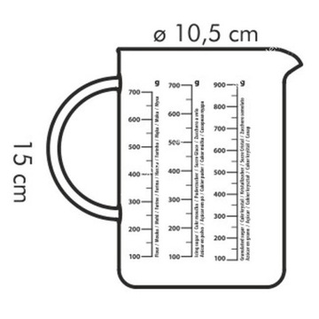 Стеклянная емкость с мерным стаканчиком - емкость 1 литр | ТЕСКОМА