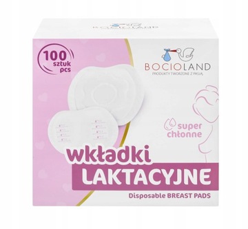 Bocioland SUPER CHŁONNE WKŁADKI LAKTACYJNE 100 sztuk DUŻA PAKA