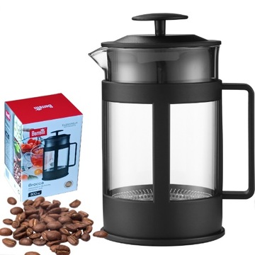 Zaparzacz tłokowy 800ml do kawy herbaty ziół z sitkiem szkło BOROSILICATE