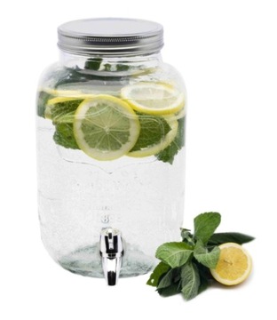 SŁOIK NA NAPOJE LEMONIADĘ Z KRANIKIEM 4L
