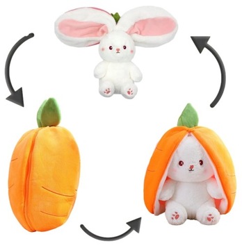 ПЛЮШЕВАЯ ИГРУШКА-МАСКОТ КРОЛИК МОРКОВЬ ИГРУШКА ДЛЯ ОБНИМАНИЙ 3 В 1 ПОДАРОК
