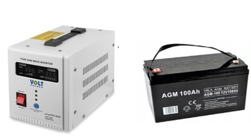 Zasilanie awaryjne sinusPRO800E UPS pieca co+100Ah