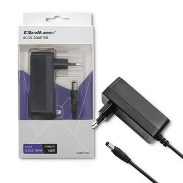 Qoltec Zasilacz wtyczkowy 48W 12V 4A 5.5*2.1 do tableta TV Monitora