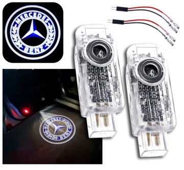 ZESTAW 2X LAMPEK LED PROJEKTOR LOGO DO DRZWI MERCEDES BENZ E KLASA W211 CLS