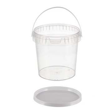 ВЕДРО ПЛАСТИКОВОЕ ДЛЯ ЕДЫ ПРОЗРАЧНОЕ 1Л С СЕРТИФИКАТОМ, 10 шт.