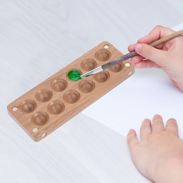 МАСЛЯНАЯ КРАСКА КОРОБКА ДЛЯ КРАСОК ОРЕХ ПОДДОН АКРИЛОВЫХ КРАСОК ПОДНОС ДЛЯ ЖИВОПИСИ ХУДОЖЕСТВЕННАЯ ПОДДОНА