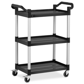 Тележка служебная для официанта, 3 пластиковые полки, 63 х 40 см, до 90 кг.