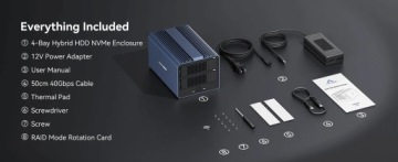 Acasis 2x HDD SATA аппаратный RAID + 2x SSD NVMe 80 Гбит/с Thunderbolt USB4 DP