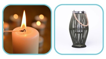 Зеленый бамбуковый фонарь 21х38см BOHO