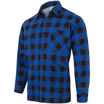 Рубашка FLANEL WORKING SHIRT 100% BOTH MENS OSH COLOUR BLUE check, размер XL